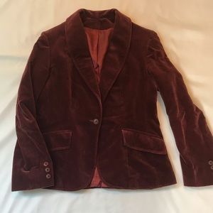 Vintage Maroon Velvet Blazer